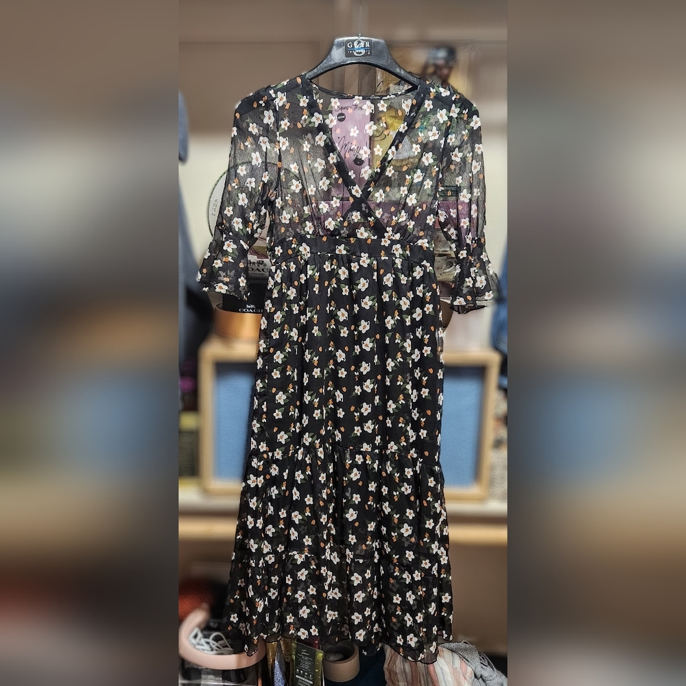 Floral Black Dress